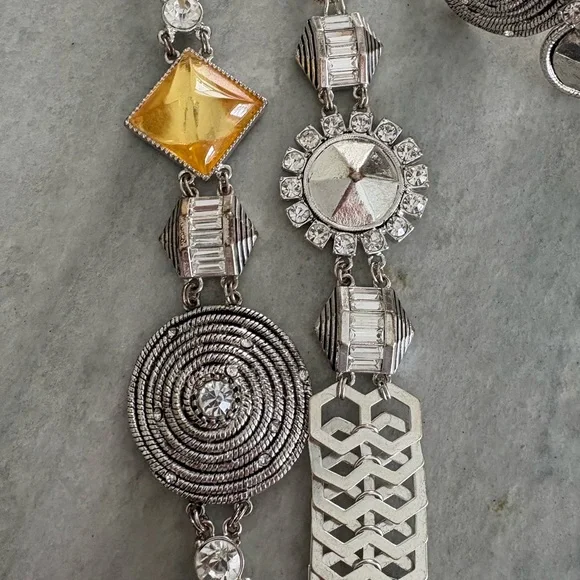 Erickson Beamon Silver and Gold Geometric Necklace and Bracelet Set - Picture 2 of 6